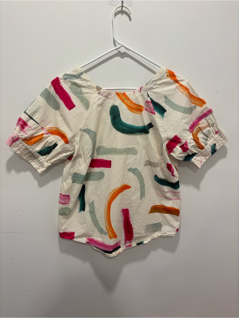 Anthropologie Aimee Clarke Women's Brushstroke Print Button Back xs